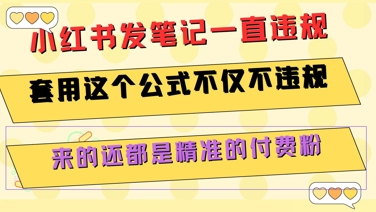 小红书发笔记一直违规，套用这个公式不仅不违规，来的还都是精准的付费粉-财阁