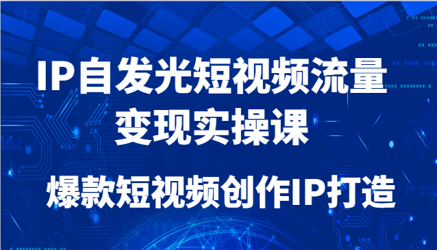 IP自发光短视频流量变现实操课，爆款短视频创作IP打造-财阁
