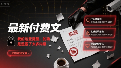 最新付费文：我的这些提醒，的确是透露了太多内幕-财阁