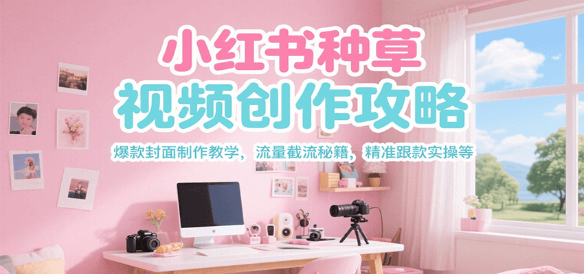 小红书种草视频创作攻略，爆款封面制作教学 ，流量截流秘籍 ，精准跟款实操等-财阁