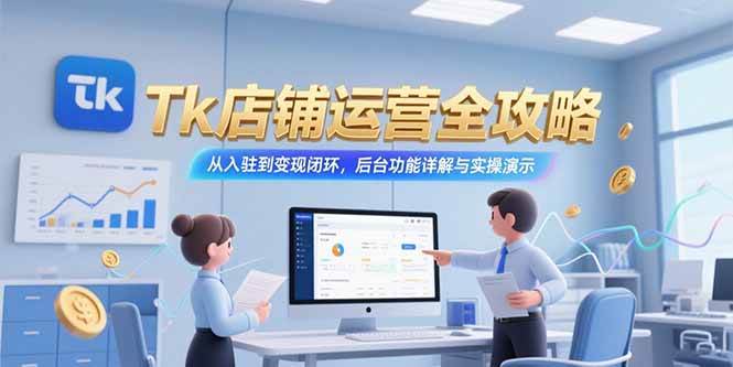 （15345期）Tk店铺运营全攻略，从入驻到变现闭环，后台功能详解与实操演示-财阁