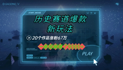 20个作品涨粉67W，一条视频收益1k+，历史赛道爆款新玩法-财阁