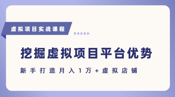 抓住虚拟项目各平台优势，新手轻松月入1W+(给出具体建议)-财阁