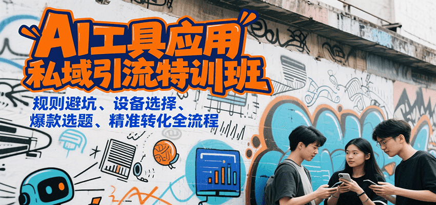 AI工具应用私域引流特训班，规则避坑、设备选择、爆款选题、精准转化全流程-财阁