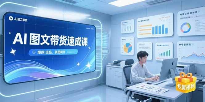 （15416期）AI图文带货速成课，养号引流秘籍，爆款选品策略，美图制作全流程-财阁