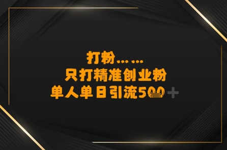 打粉只打精准创业粉，单人单日引流500+-财阁
