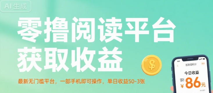零撸阅读平台获取收益，最新无门槛平台，一部手机即可操作，单日收益50-3张【揭秘】-财阁