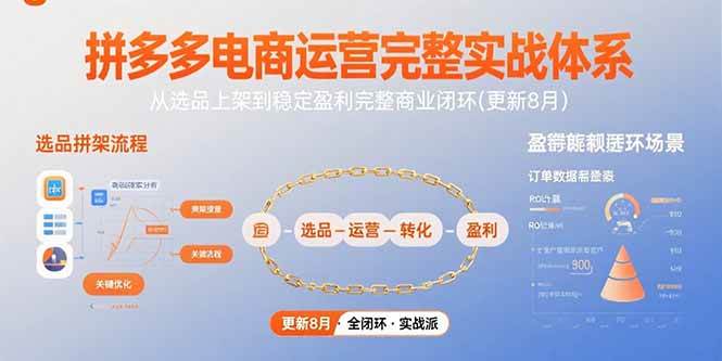 （15579期）拼多多电商运营完整实战体系，从选品上架到稳定盈利完整商业闭环(更新8月)-财阁