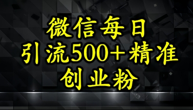 怎么打创业粉？微信小绿书日引流500+精准创业粉实战手册-财阁