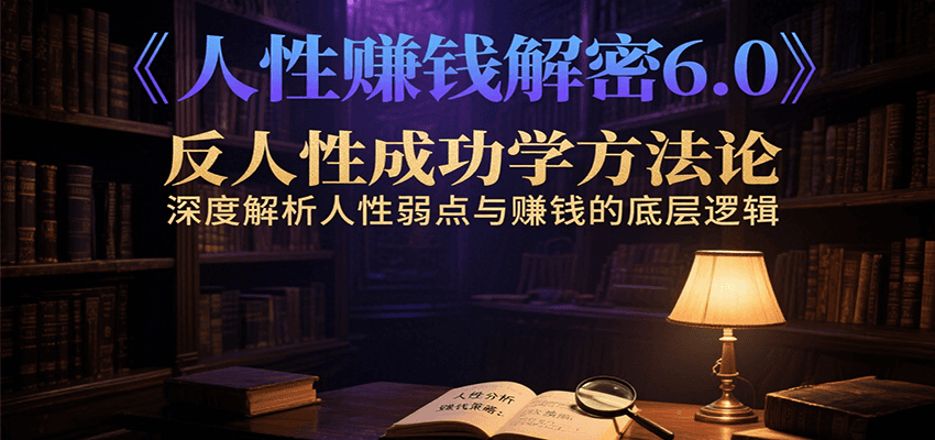 人性赚钱解密6.0，反人性成功学方法论，深度解析人性弱点与赚钱的底层逻辑-财阁