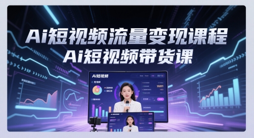 Ai短视频流量变现课程，Ai短视频带货课-财阁