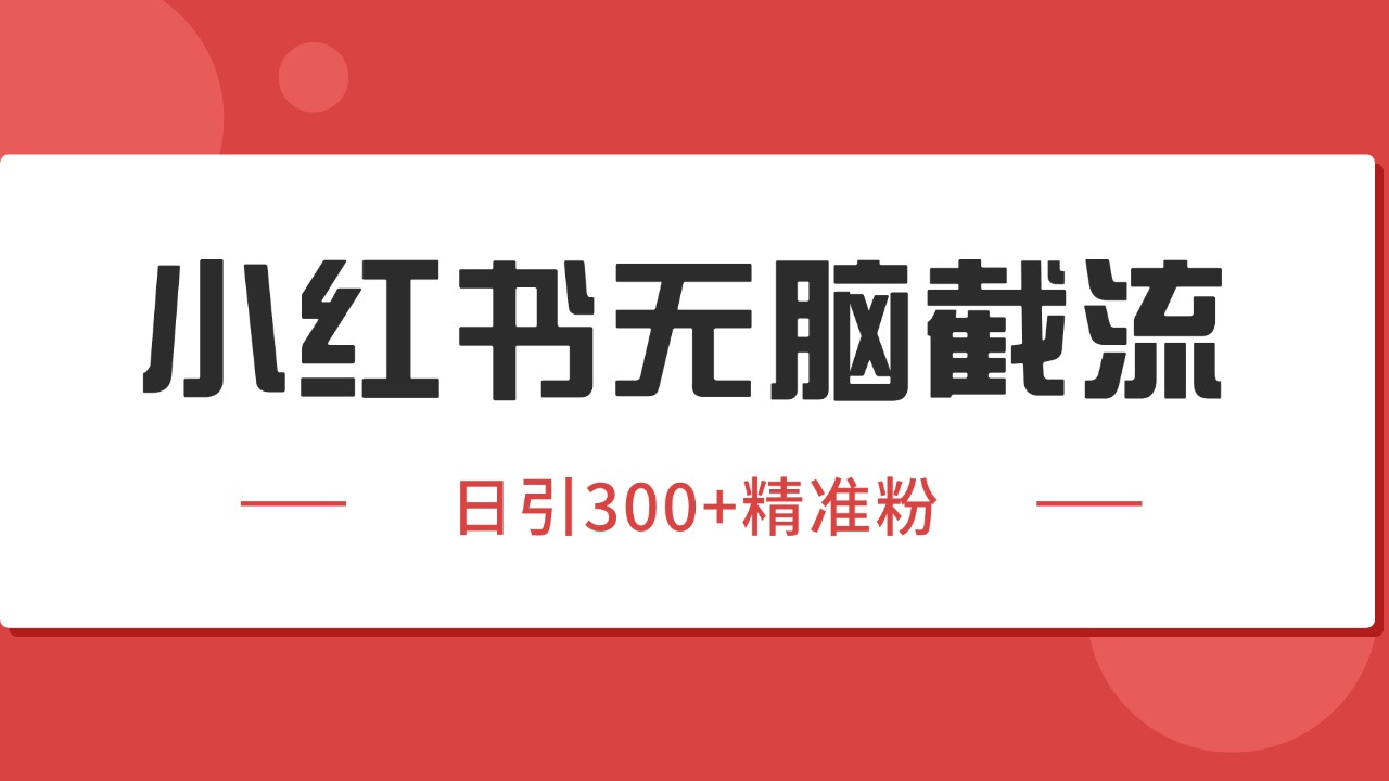 小红书截流同行客源，独家野路子获客玩法 日引200+暴力获客-财阁