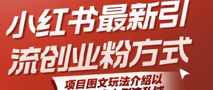 小红书最新引流创业粉方式，项目图文玩法介绍以及如何安全倒流私域-财阁