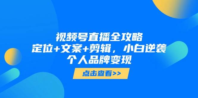 视频号直播全攻略，定位+文案+剪辑，小白逆袭个人品牌变现-财阁