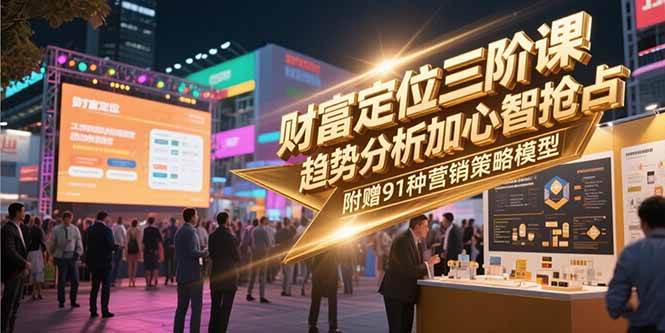 （15219期）财富定位三阶课，趋势分析加心智抢占，附赠91种营销策略模型-财阁