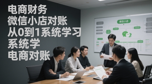 电商财务微信小店对账，从0到1系统学习电商对账-财阁