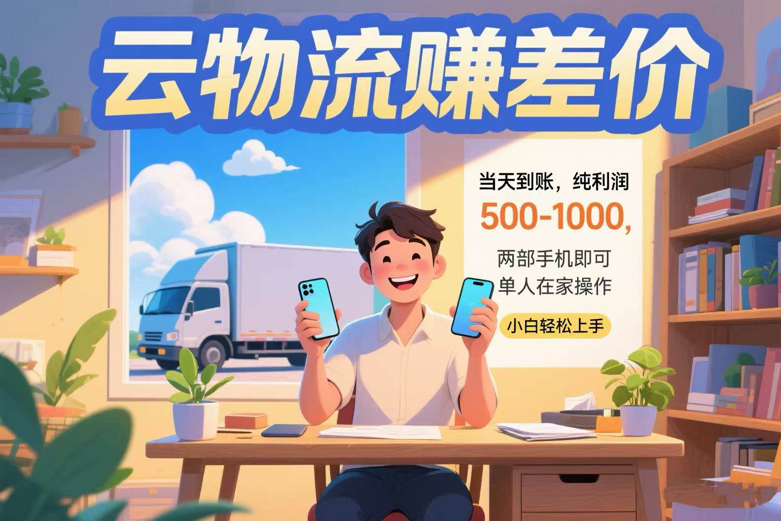 （15492期）云物流赚差价 当天到账纯利润500-1000 两部手机即可 可单人在家操作 小…-财阁