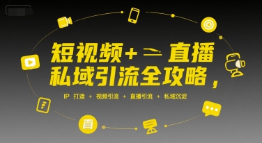 短视频+直播私域引流全攻略，IP打造 +视频引流 +直播引流 +私域沉淀-财阁