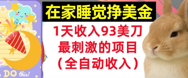 在家挣美金，1天收入93刀，最刺激的项目，0门槛，自动收入(首次公开)-财阁