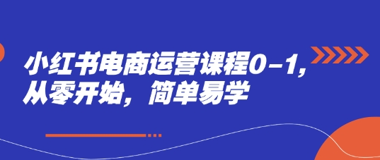 小红书电商运营课程0-1，从零开始，简单易学-财阁