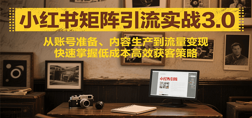 小红书矩阵引流3.0，从账号准备、内容生产到流量变现，快速掌握低成本高效获客策略-财阁