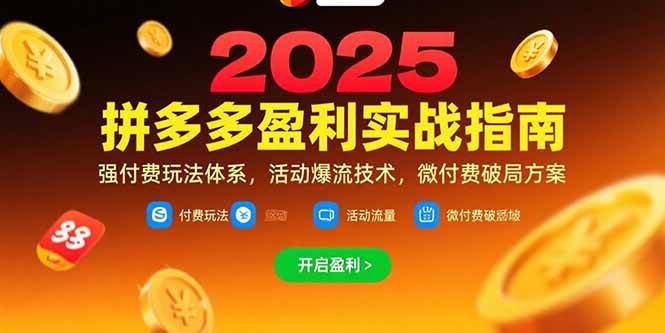 （15357期）拼多多盈利实战指南，强付费玩法，活动爆流技术，微付费破局方案(更新7月)-财阁
