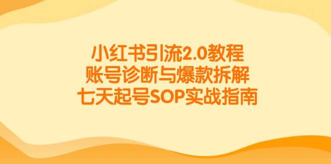 （14981期）小红书引流2.0教程，账号诊断与爆款拆解，七天起号SOP实战指南-财阁