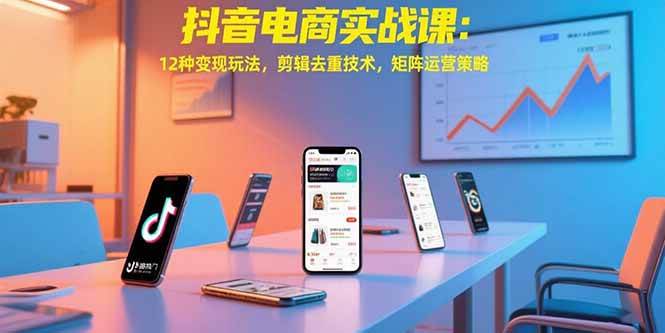 （15478期）抖音电商实战课：12种变现玩法，剪辑去重技术，矩阵运营策略-财阁
