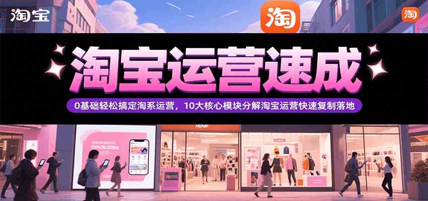 淘宝运营速成，0基础轻松搞定网店运营，10大核心模块分解快速复制落地（更新）-财阁