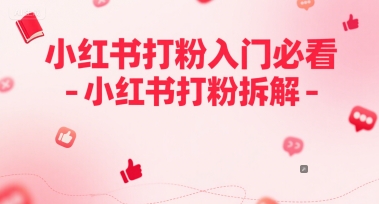 小红书打粉入门必看-小红书打粉拆解-财阁