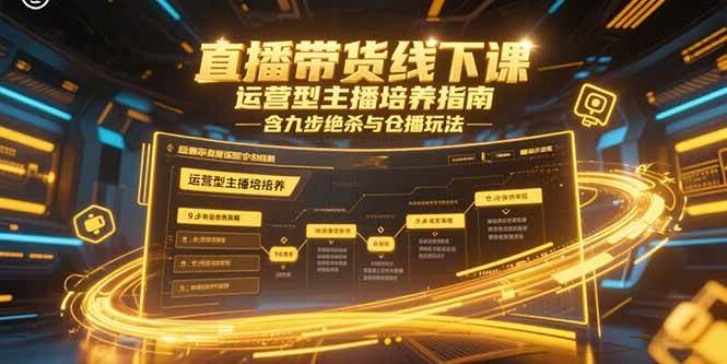（15281期）直播带货线下课，运营型主播培养指南，含九步绝杀与仓播玩法-财阁