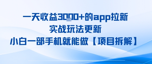 一天收益1k+的app拉新，实战玩法更新，小白一部手机就能做【项目拆解】-财阁