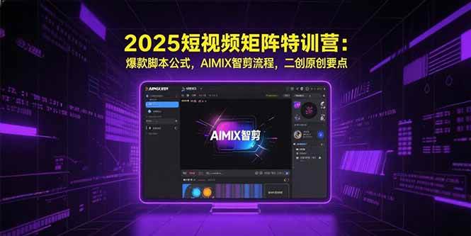 （15475期）2025短视频矩阵特训营：爆款脚本公式，AIMIX智剪流程，二创原创要点-财阁