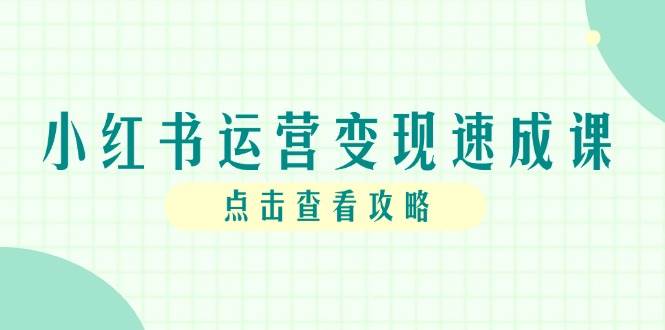 小红书运营变现速成课，账号搭建到暴力起号，个人IP全流程指南-财阁