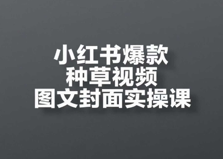小红书爆款种草视频图文封面实操课，开店、选品、引流、变现全流程-财阁