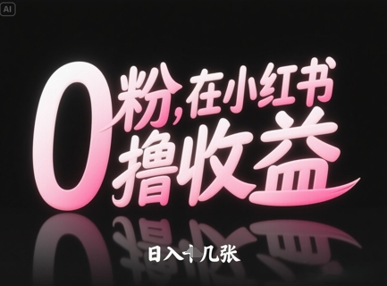 0粉在小红书撸收益，日入几张-财阁