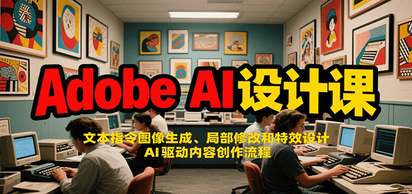 Adobe AI设计课：文本指令图像生成、局部修改和特效设计，AI驱动内容创作流程-财阁