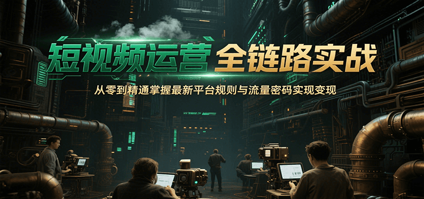 短视频运营全链路实战，从零到精通掌握最新平台规则与流量密码实现变现-财阁