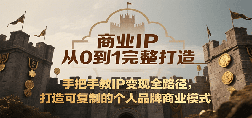 商业IP从0到1完整打造，手把手教IP变现全路径，打造可复制的个人品牌商业模式-财阁