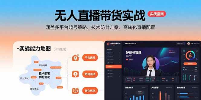 （15622期）无人直播带货实战，涵盖多平台起号策略、技术防封方案、高转化直播配置-财阁