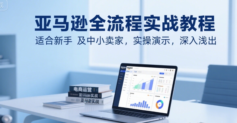 亚马逊全流程实战教程，适合新手及中小卖家，实操演示，深入浅出-财阁