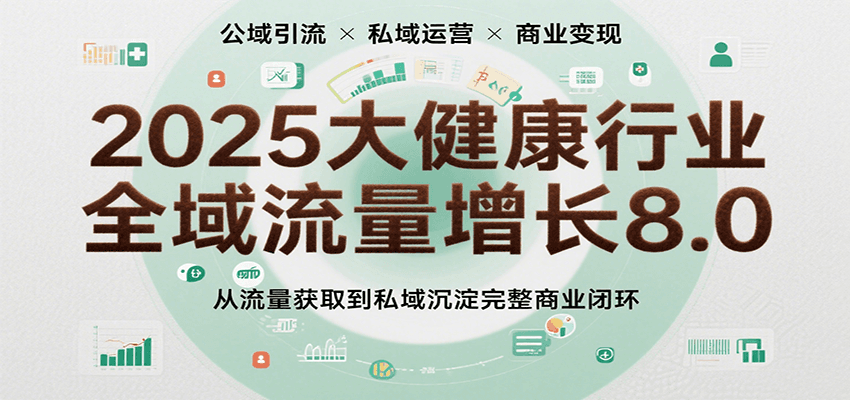 2025大健康行业全域流量增长8.0，从流量获取到私域沉淀完整商业闭环-财阁