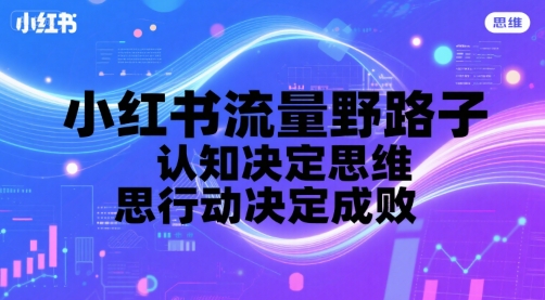 小红书流量野路子，认知决定思维，思维决定行动，行动决定成败-财阁