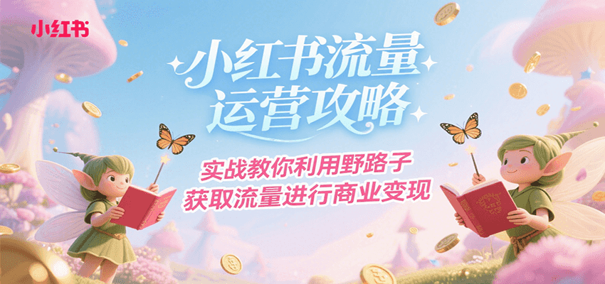 小红书流量运营攻略，实战教你利用野路子获取流量进行商业变现-财阁