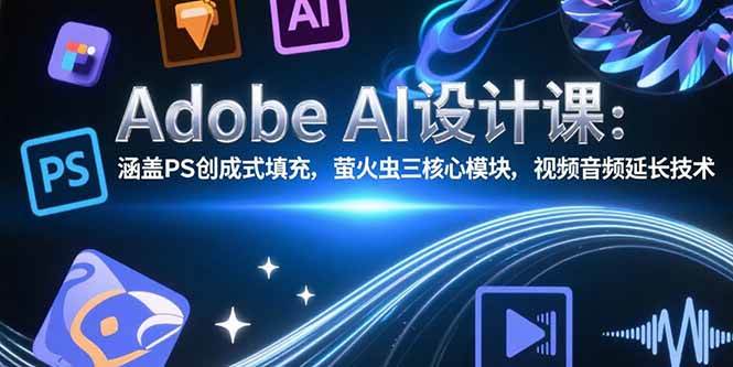 （15469期）Adobe AI设计课：涵盖PS创成式填充，萤火虫三核心模块，视频音频延长技术-财阁