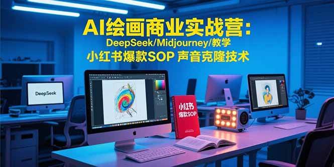 （15460期）AI绘画商业实战营：DeepSeek/Midjourney/教学 小红书爆款SOP 声音克隆技术-财阁
