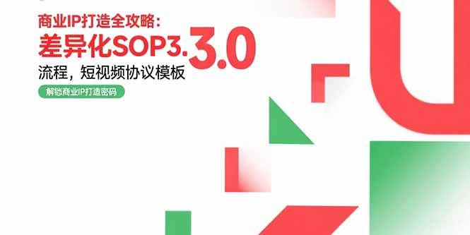 （15486期）商业IP打造全攻略：差异化SOP3.0流程，短视频协议模板，婚恋项目实战案例-财阁