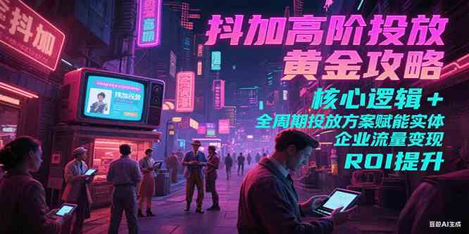 抖加高阶投放黄金攻略：核心逻辑全周期投放方案赋能实体企业流量变现 ROI 提升-财阁