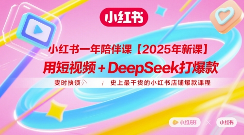 小红书一年陪伴课【2025年新课】，用短视频+deepSeek打爆款，史上最干货的小红书店铺爆款课程-财阁