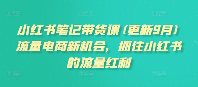小红书笔记带货课(更新25年4月)流量电商新机会，抓住小红书的流量红利-财阁